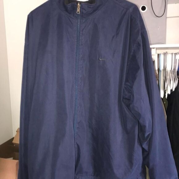Nike Other - Fleece lined Nike jacket navy on navy logo on chest Size xl to Xxl no tags Cozy